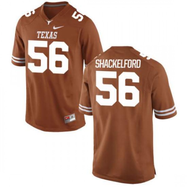 Mens University of Texas #56 Zach Shackelford Tex Authentic Jersey Orange